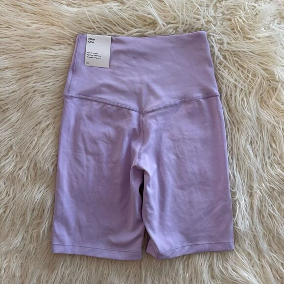 Nike Dri-FIT One High-Waisted 7" Biker Short Lilac Size XS - Picture 6 of 11